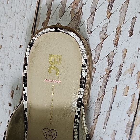 BC Born in California sz 8.5 snake print mules shoes SH274 - Picture 3 of 5